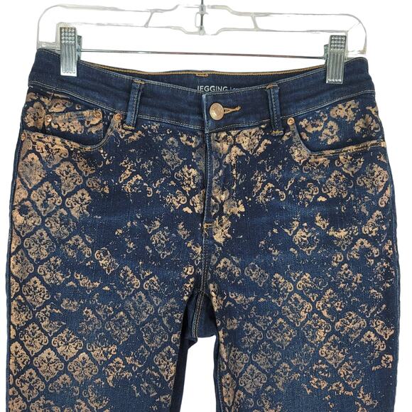 Chico's The Platinum Jeggings Jeans Bronze Filigree 00/US 2 - Picture 2 of 6
